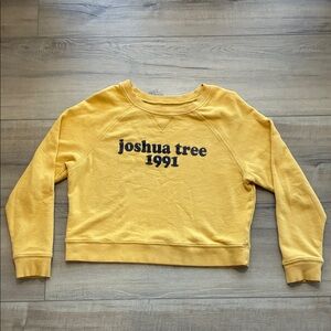 Grayson Threads Yellow Joshua Tree 1991  Cropped Sweatshirt Size M